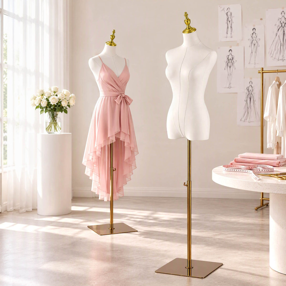 Embellir Adjustable Dress Form Mannequin 144-190cm White/Gold