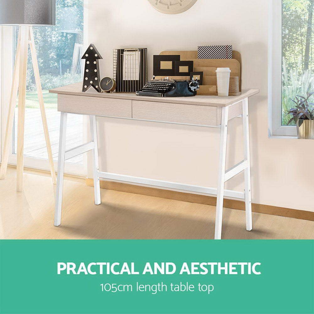 Computer Desk with Drawer Cabinet Oak 100CM