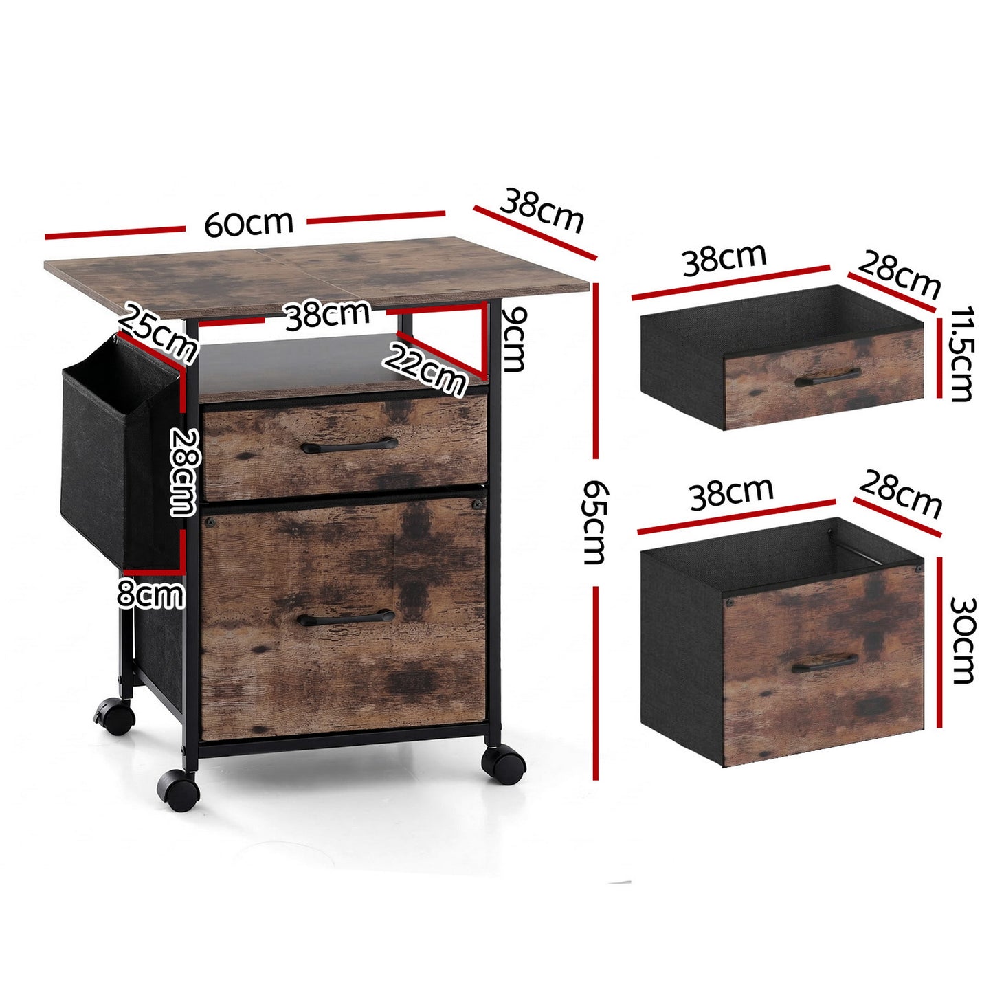 Artiss Mobile Filing Cabinet