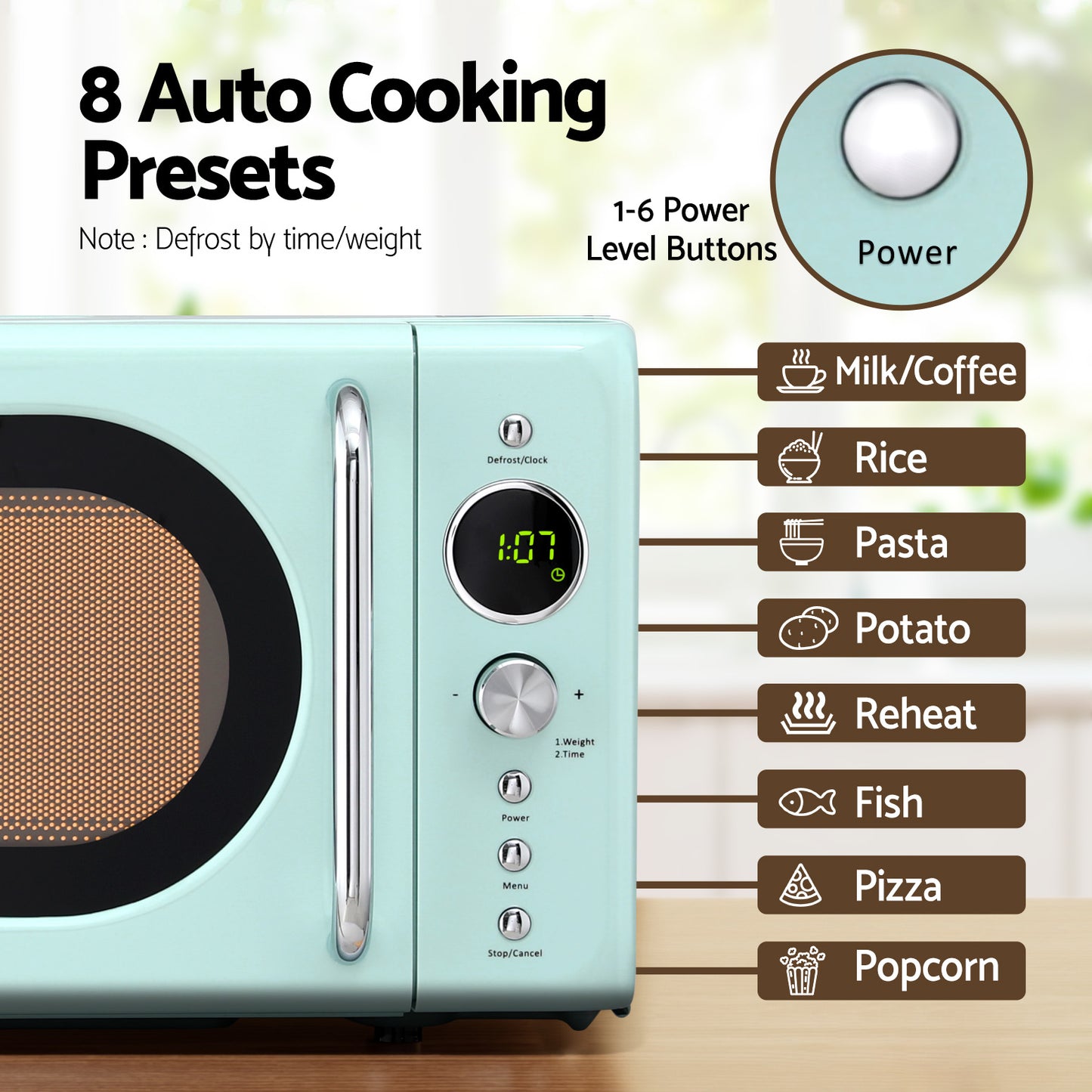 Devanti 20L Microwave Oven 700W - Green
