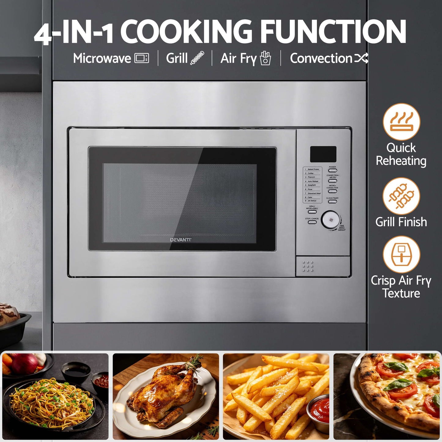 Devanti 30L Built-In Microwave Oven