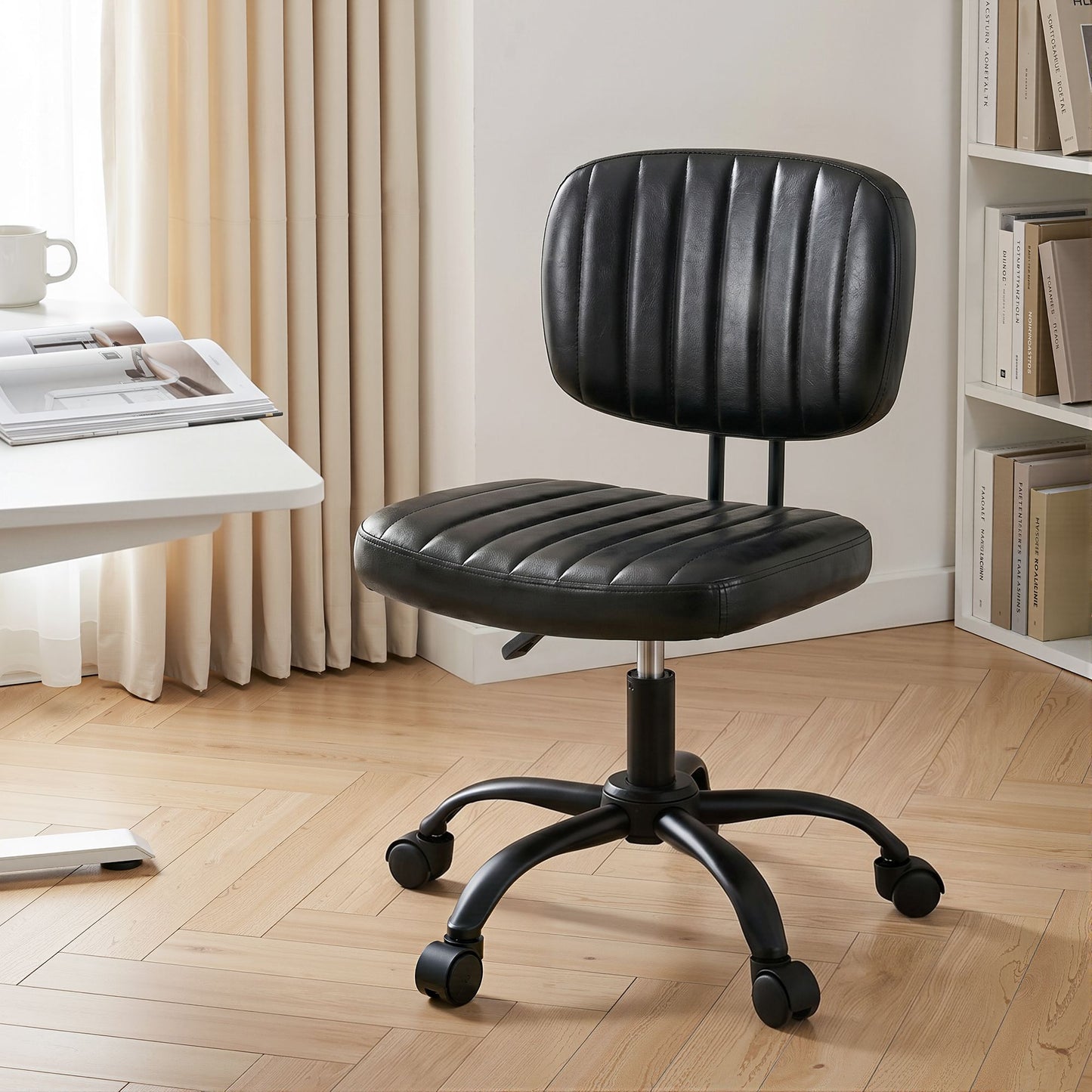 Artiss Armless PU Office Chair - Black