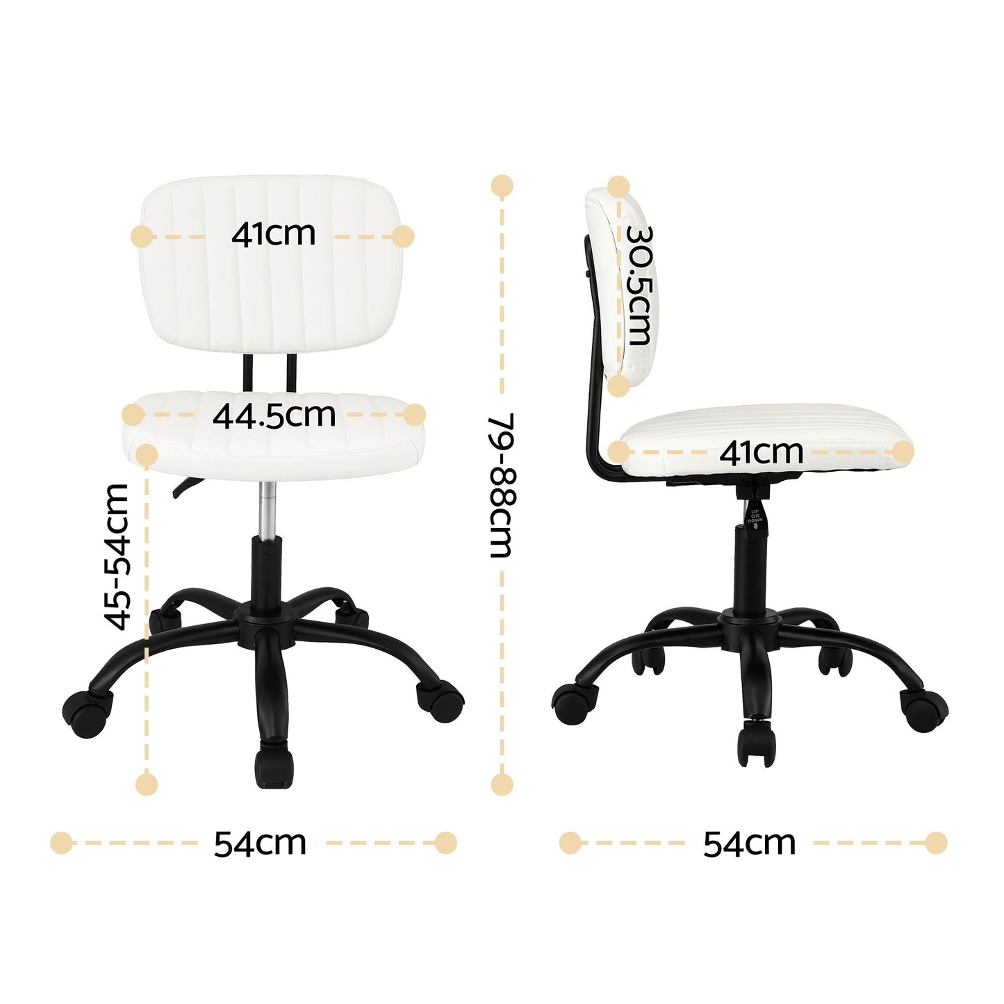 Artiss Armless PU Office Chair - White