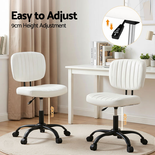 Artiss Armless PU Office Chair - White