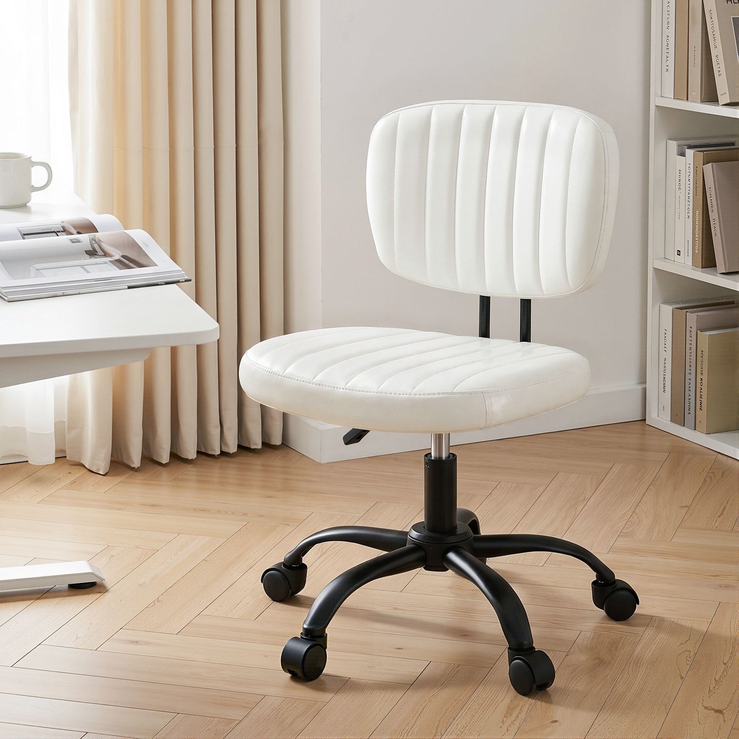 Artiss Armless PU Office Chair - White