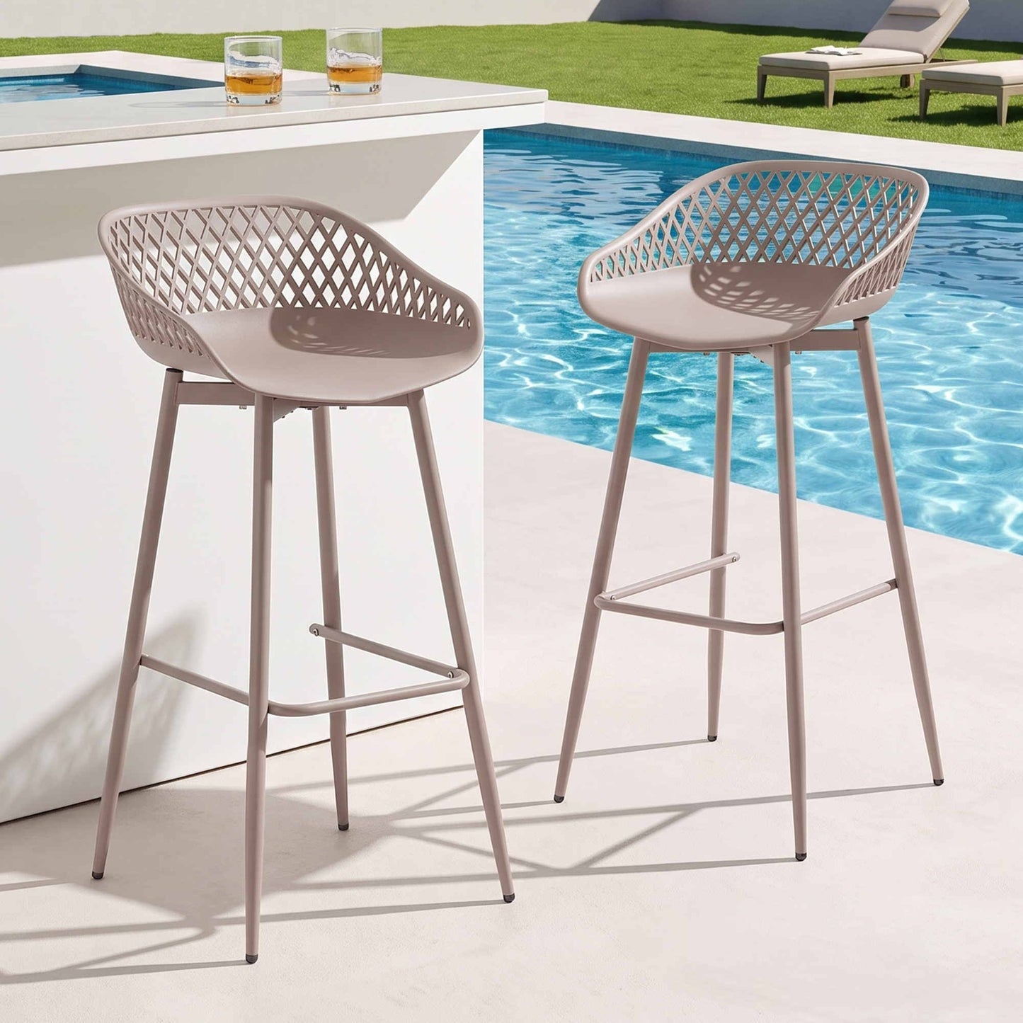 Gardeon Outdoor Bar Stools Set of 2 - Coffee