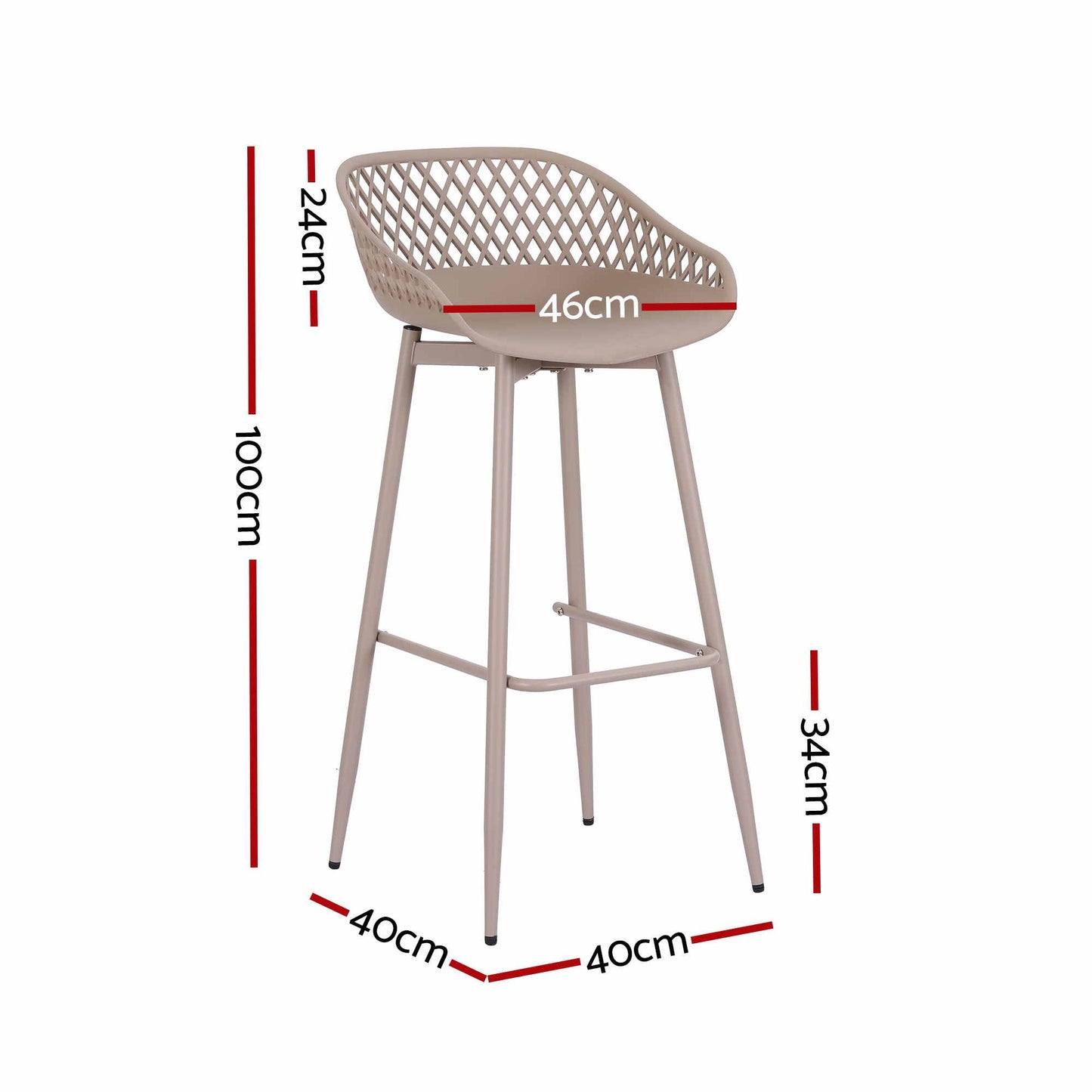 Gardeon Outdoor Bar Stools Set of 2 - Coffee