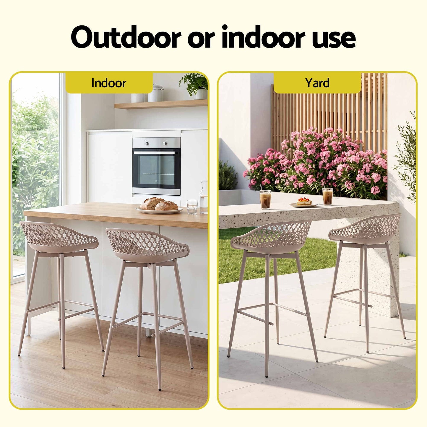 Gardeon Outdoor Bar Stools Set of 2 - Coffee