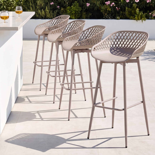 Gardeon Outdoor Bar Stools - 4 Pack - Coffee