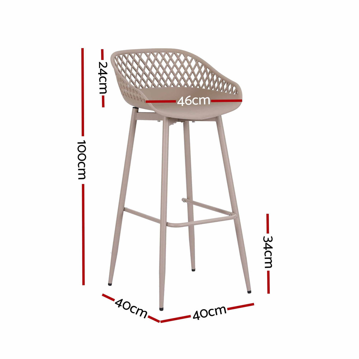 Gardeon Outdoor Bar Stools - 4 Pack - Coffee