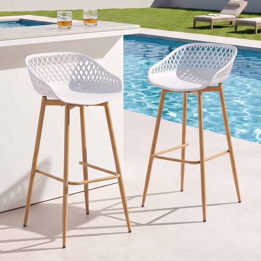 Gardeon Outdoor Bar Stools - 2 Pack - White