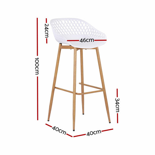 Gardeon Outdoor Bar Stools - 2 Pack - White