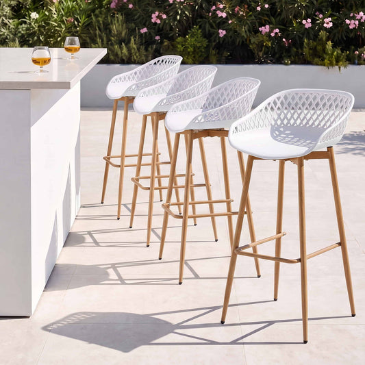 Gardeon Outdoor Bar Stools - 4 Pack - White