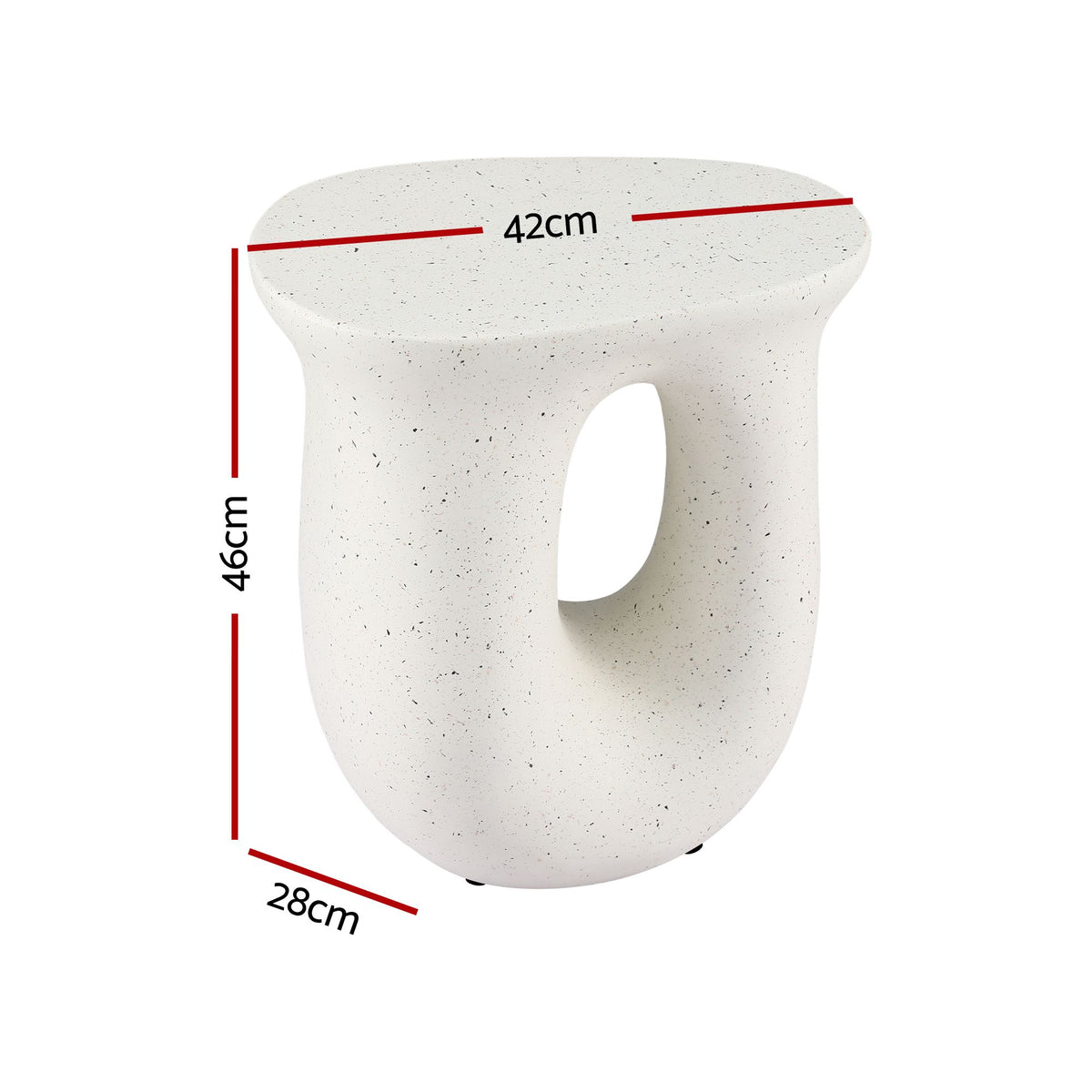 Gardeon Arch Outdoor Side Table 46cm White Stone Look
