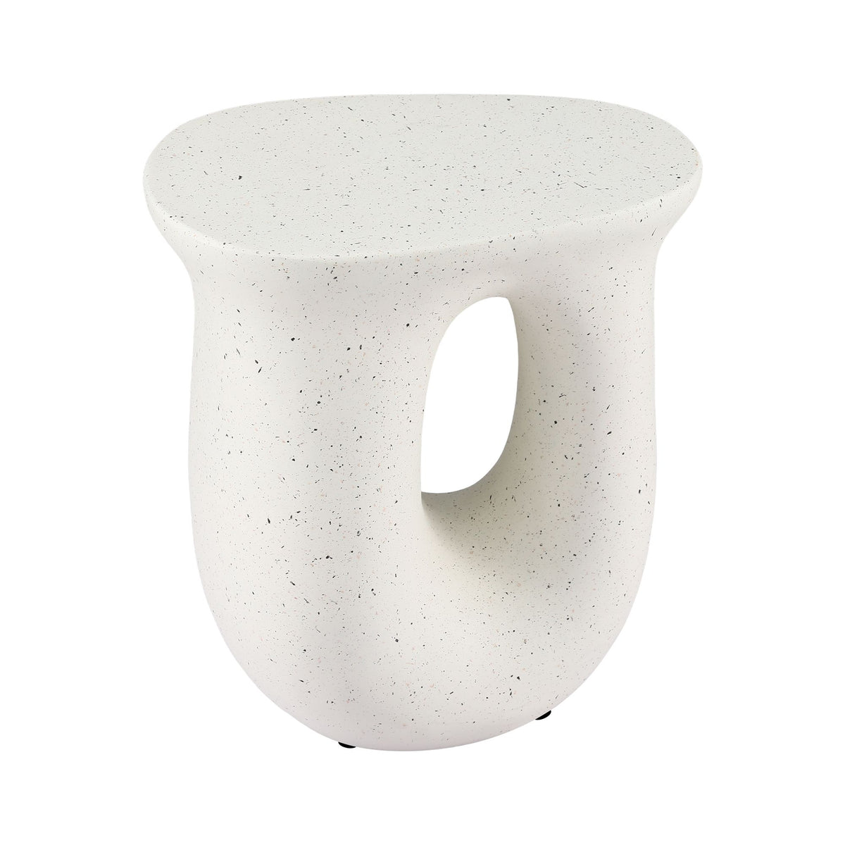 Gardeon Arch Outdoor Side Table 46cm White Stone Look