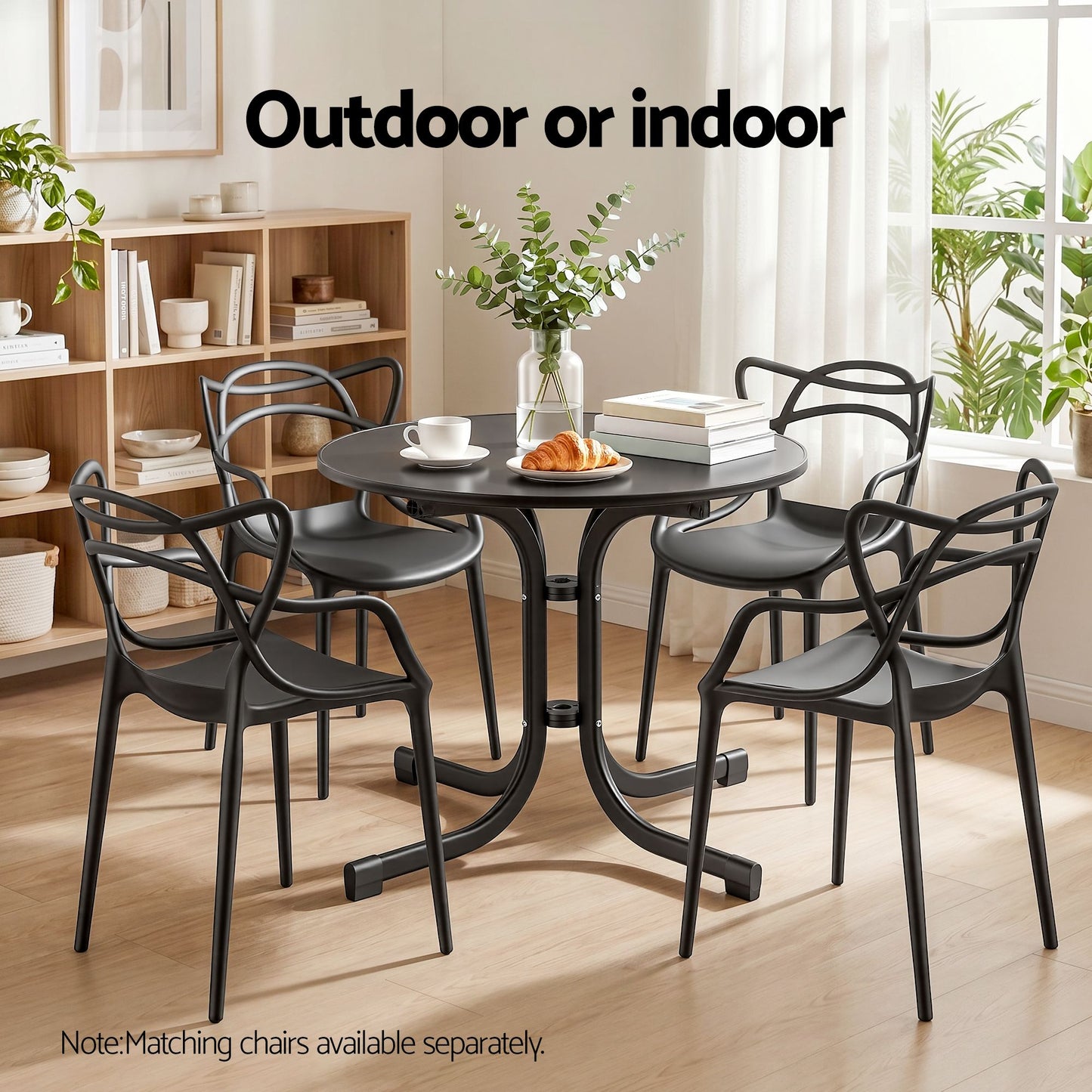 Gardeon 80cm Folding Outdoor Table - Black