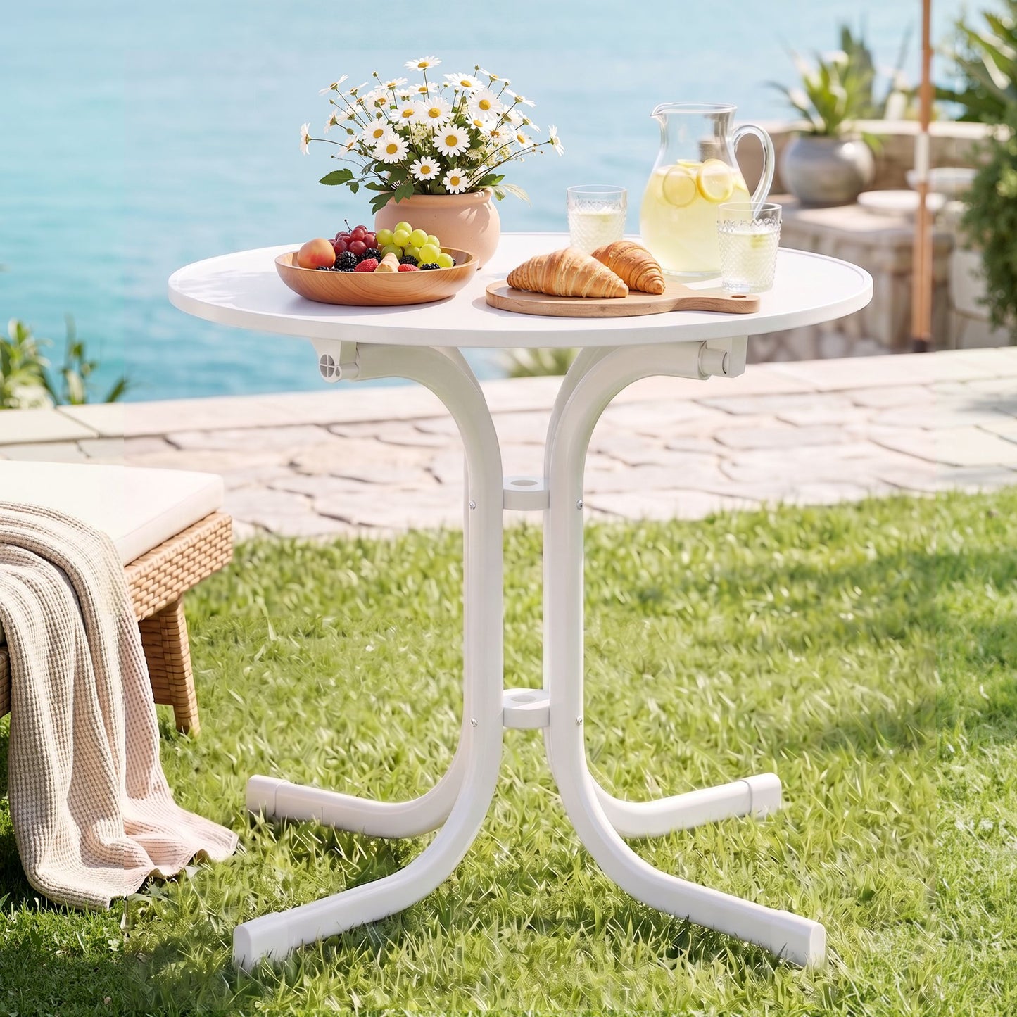 Gardeon 80cm Folding Outdoor Table - White