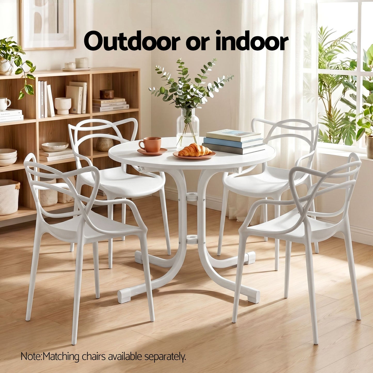 Gardeon 80cm Folding Outdoor Table - White