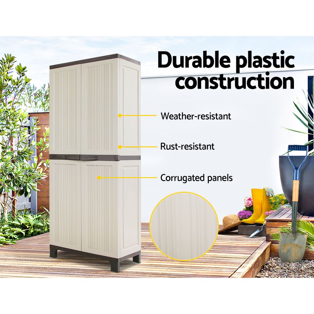 Gardeon Outdoor Storage Cabinet - beige