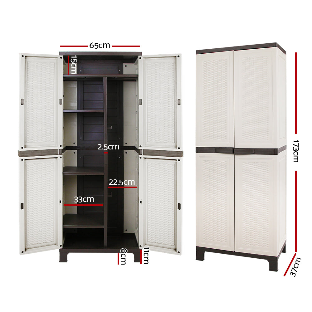 Gardeon Outdoor Storage Cabinet - Rattan - beige