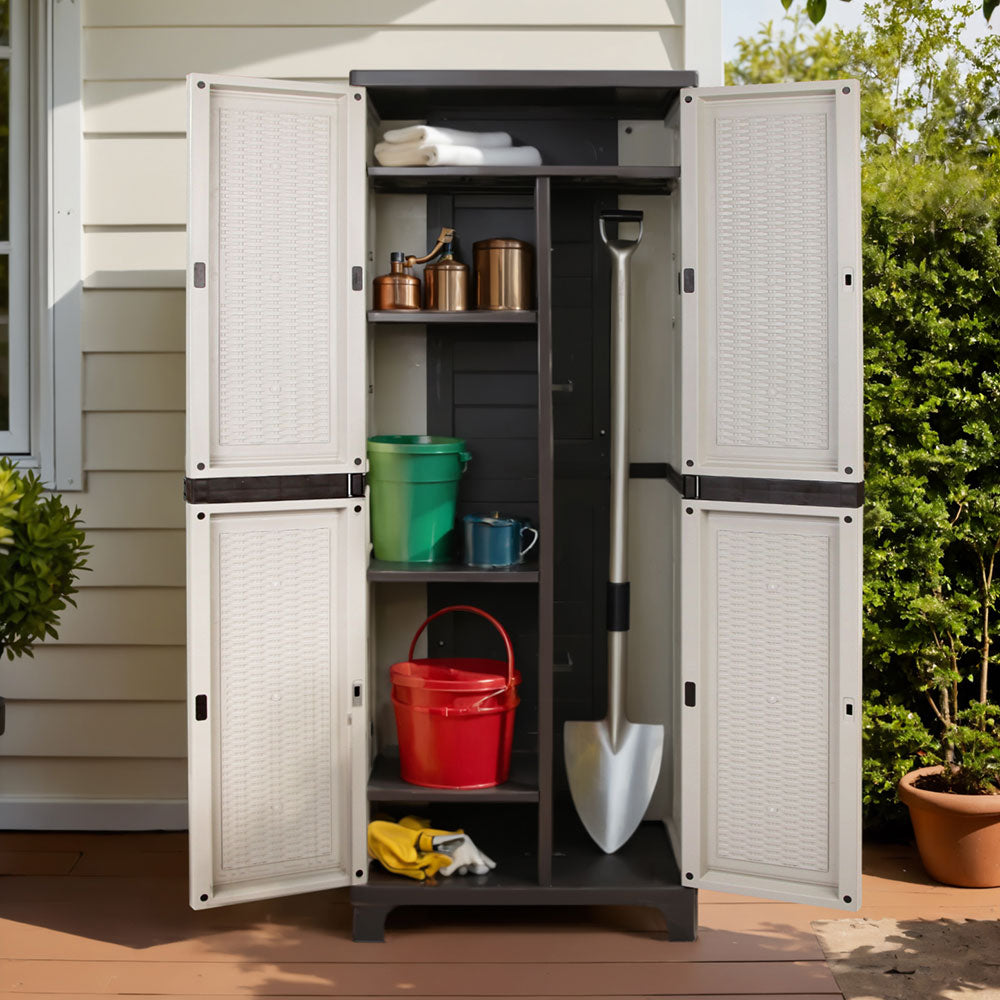Gardeon Outdoor Storage Cabinet - Rattan - beige