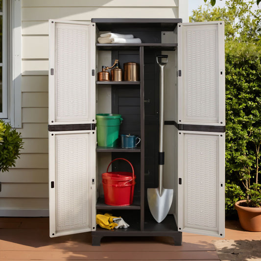Gardeon Outdoor Storage Cabinet - Rattan - beige