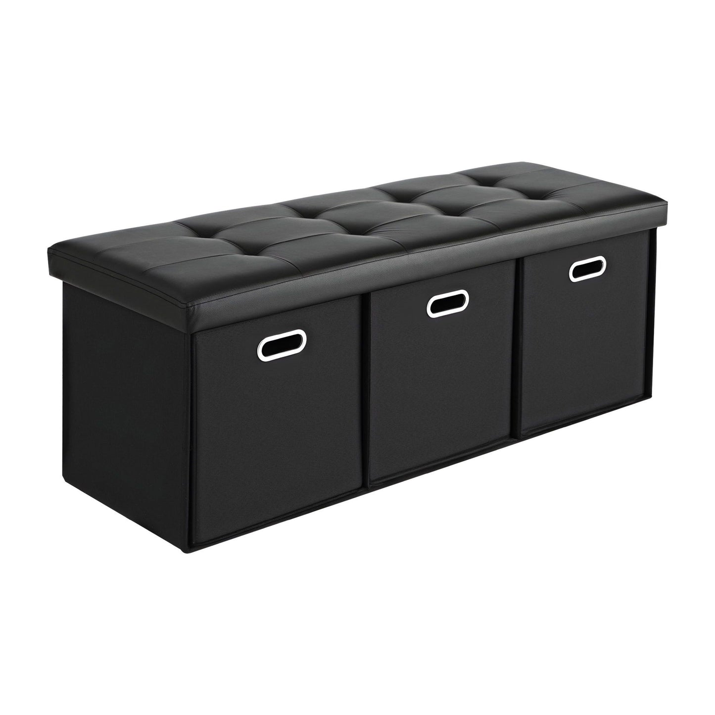 Artiss Storage Ottoman with 3 Drawers - Black