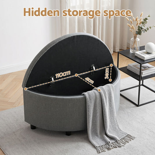 Artiss Storage Ottoman Bench - Grey
