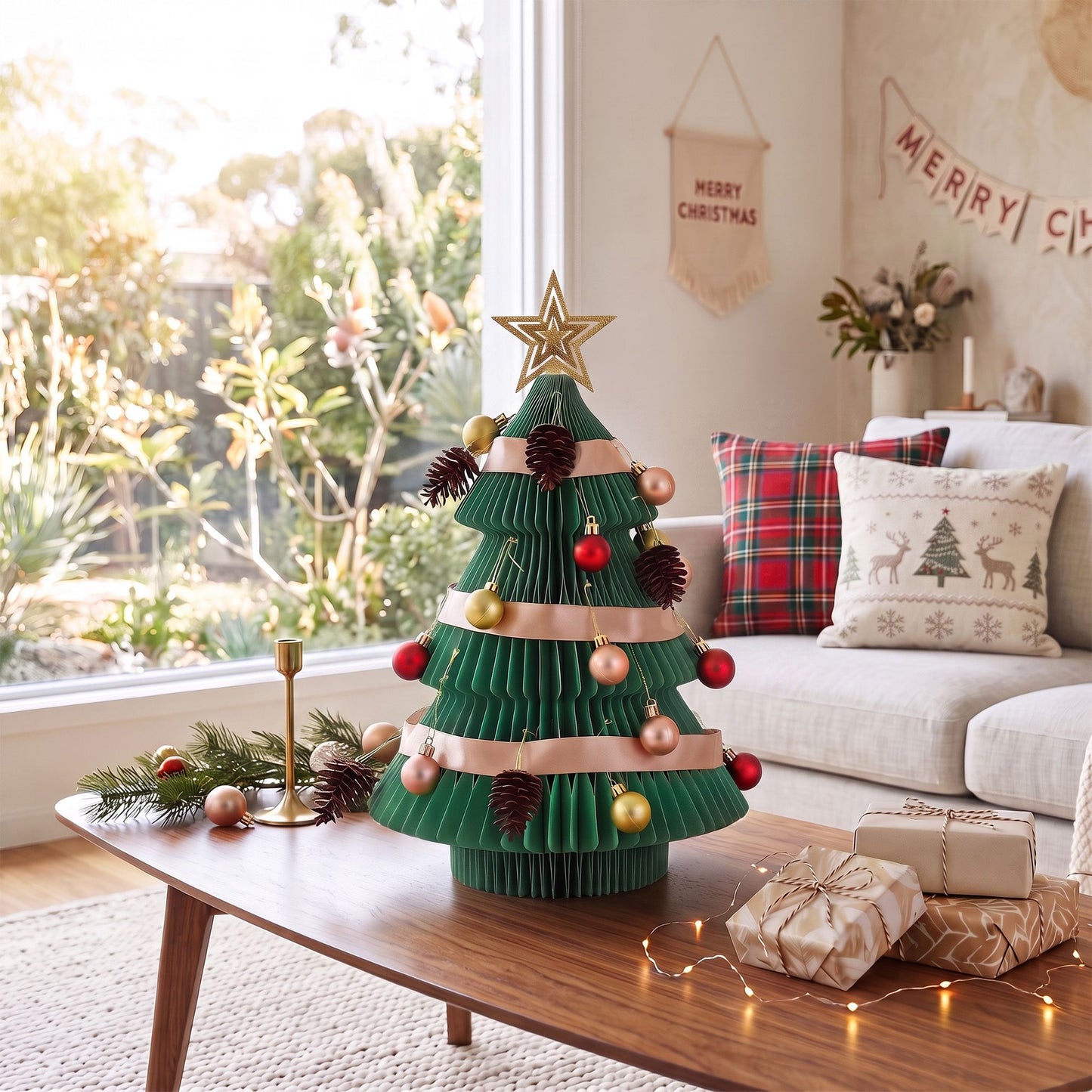 Jingle Jollys Paper Christmas Tree - 47cm - Green