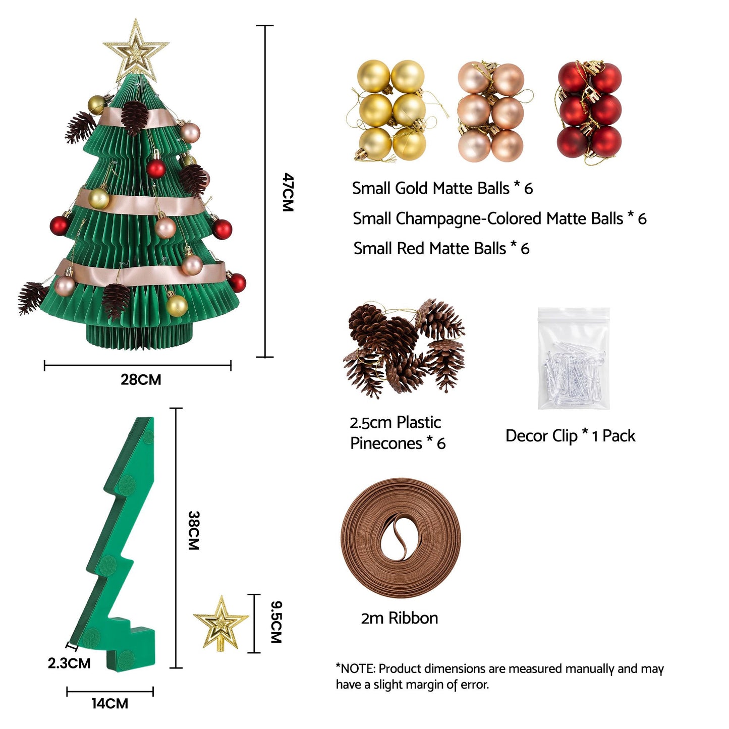 Jingle Jollys Paper Christmas Tree - 47cm - Green