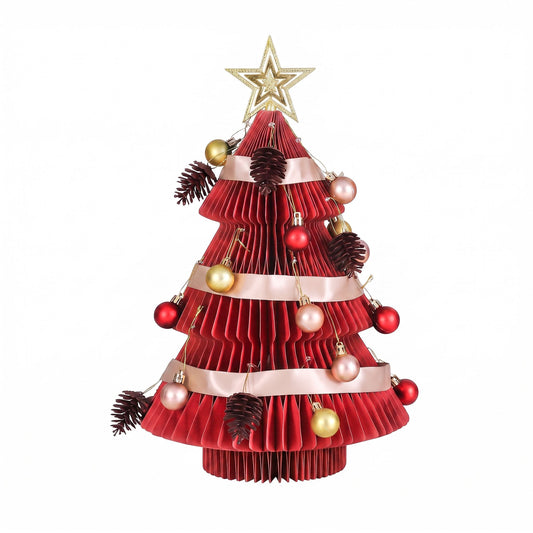 Jingle Jollys Paper Christmas Tree - 47cm - Red