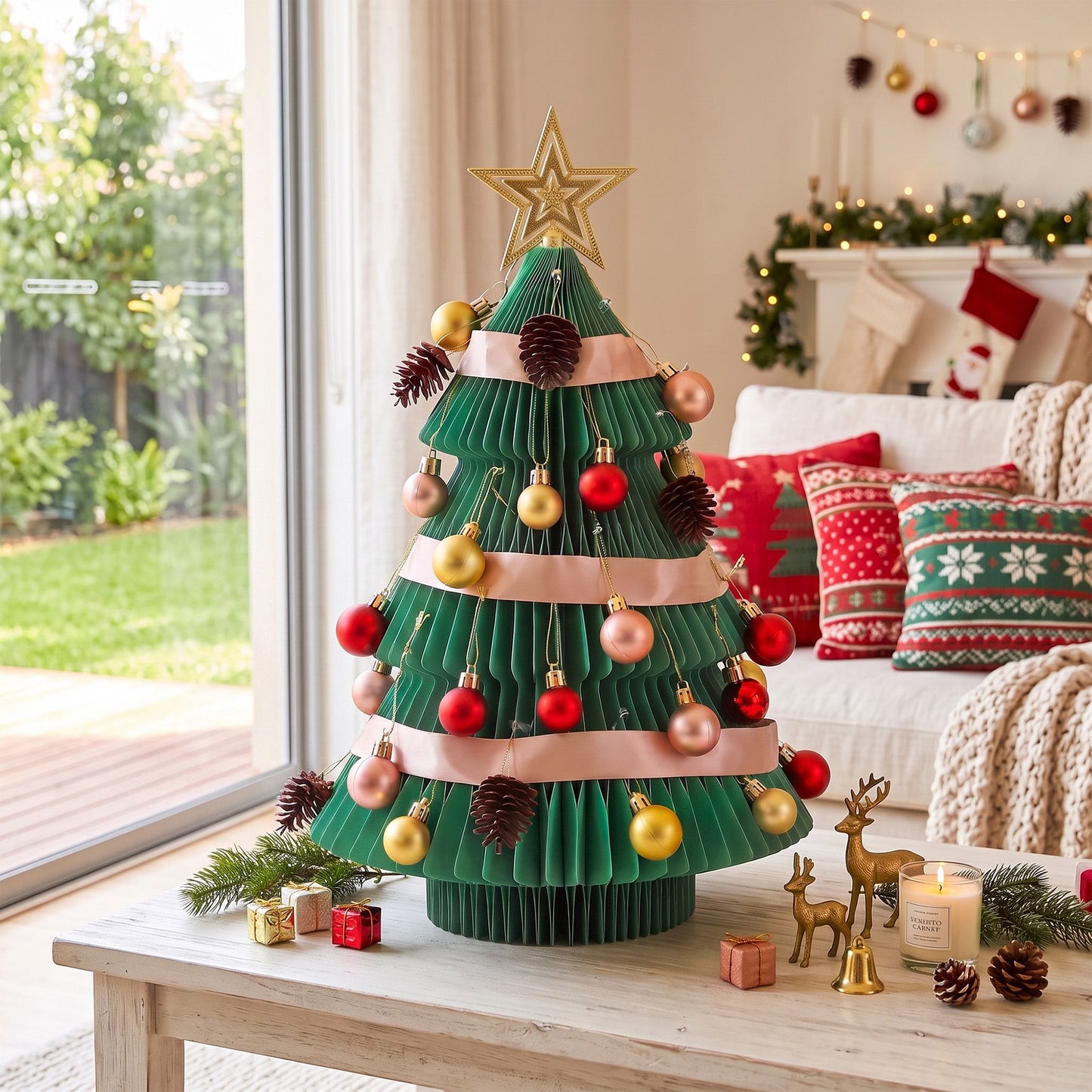 Jingle Jollys Paper Christmas Tree - 61cm - Green