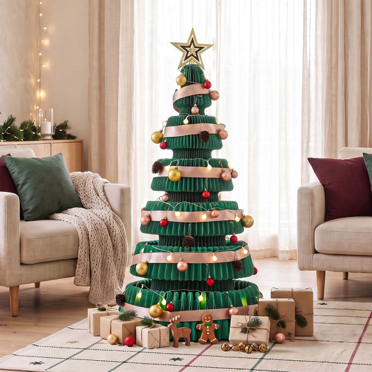 Jingle Jollys Paper Christmas Tree - 111cm - Green