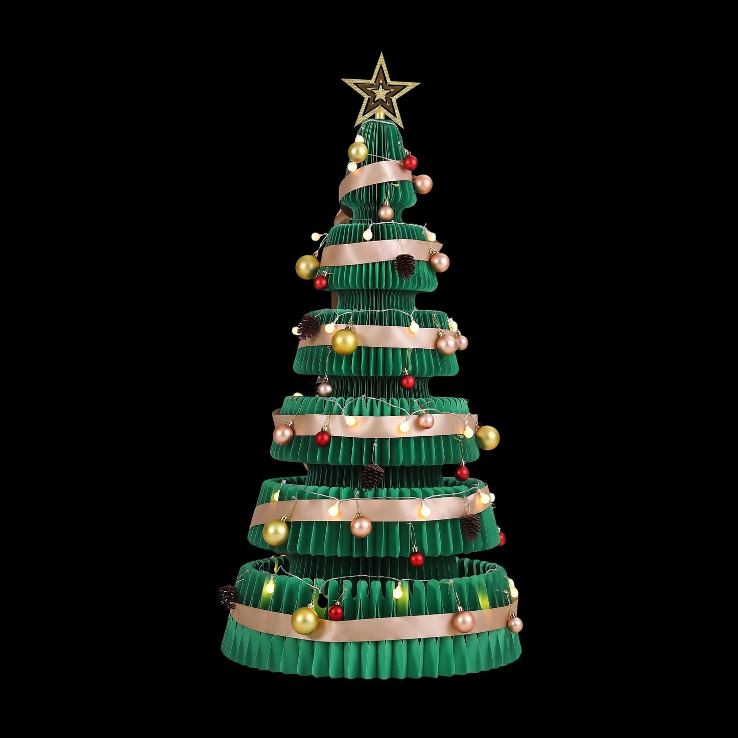 Jingle Jollys Paper Christmas Tree - 111cm - Green