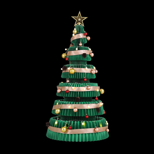 Jingle Jollys Paper Christmas Tree - 111cm - Green