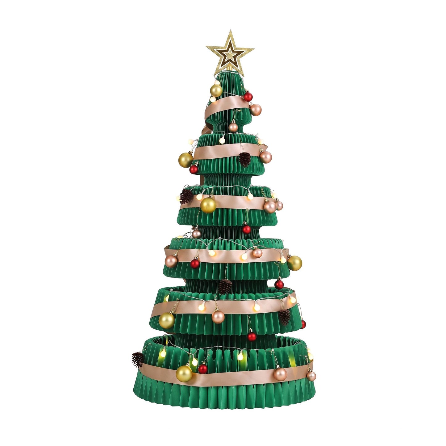 Jingle Jollys Paper Christmas Tree - 111cm - Green