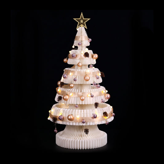 Jingle Jollys Paper Christmas Tree - 114cm - White