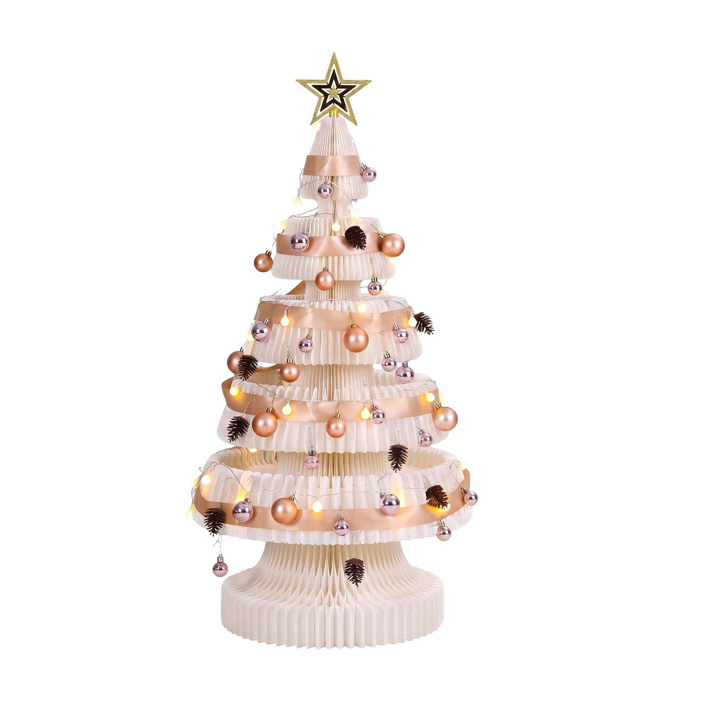 Jingle Jollys Paper Christmas Tree - 114cm - White