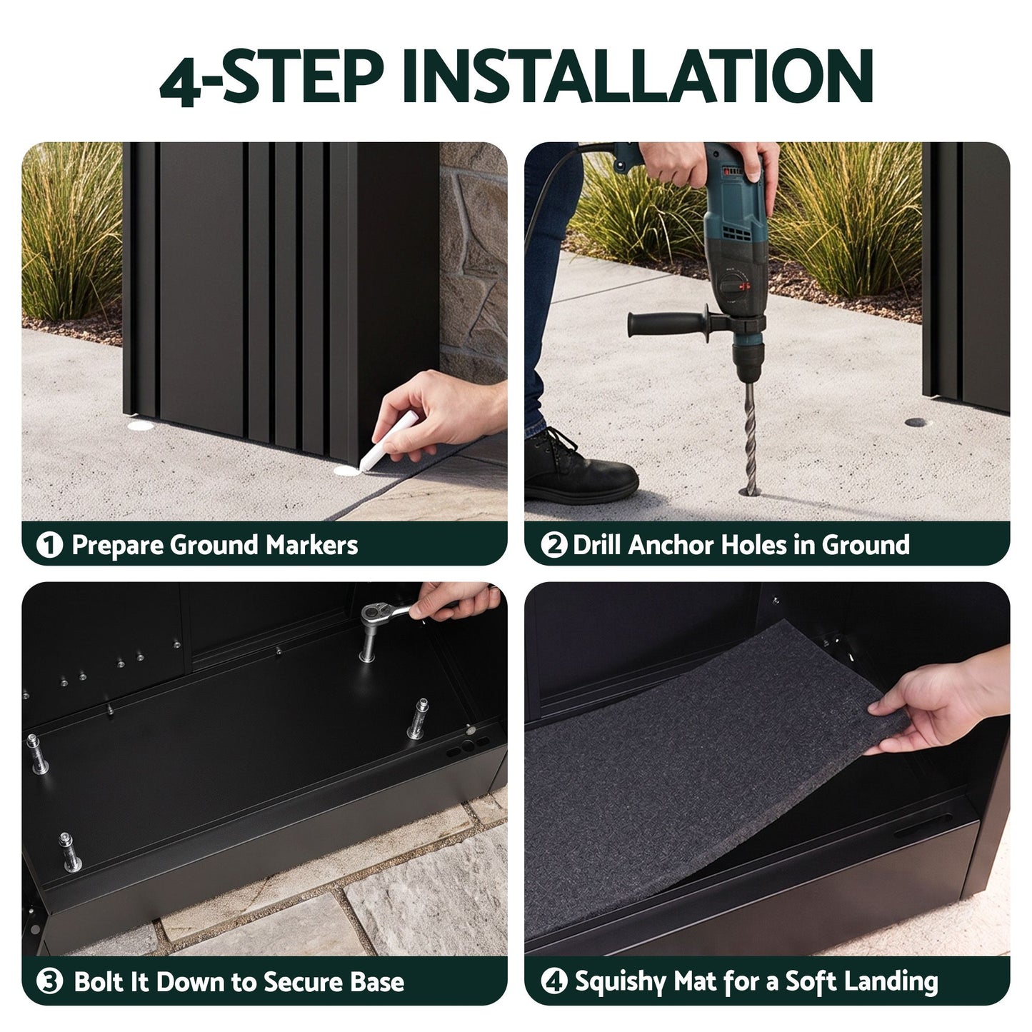 Gardeon Parcel Letterbox - Black
