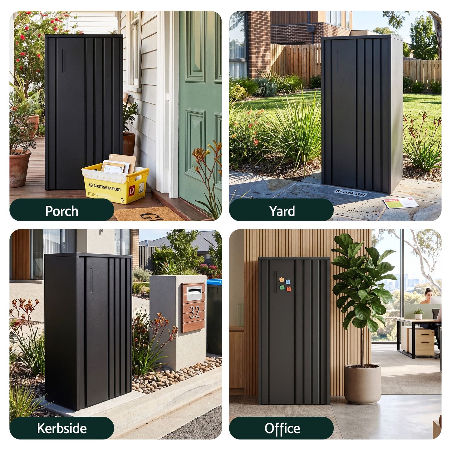 Gardeon Parcel Letterbox - Black