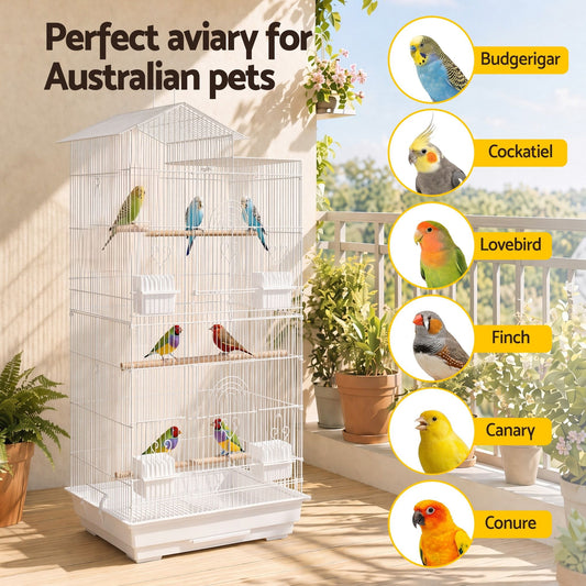 i.Pet 100cm Bird Cage - White