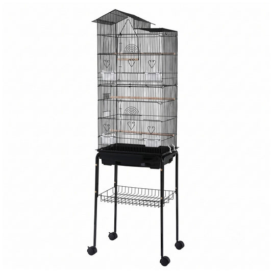 i.Pet 158cm Bird Cage with Stand - Black