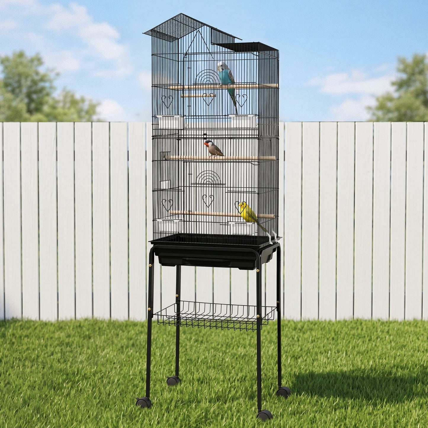 i.Pet 158cm Bird Cage with Stand - Black