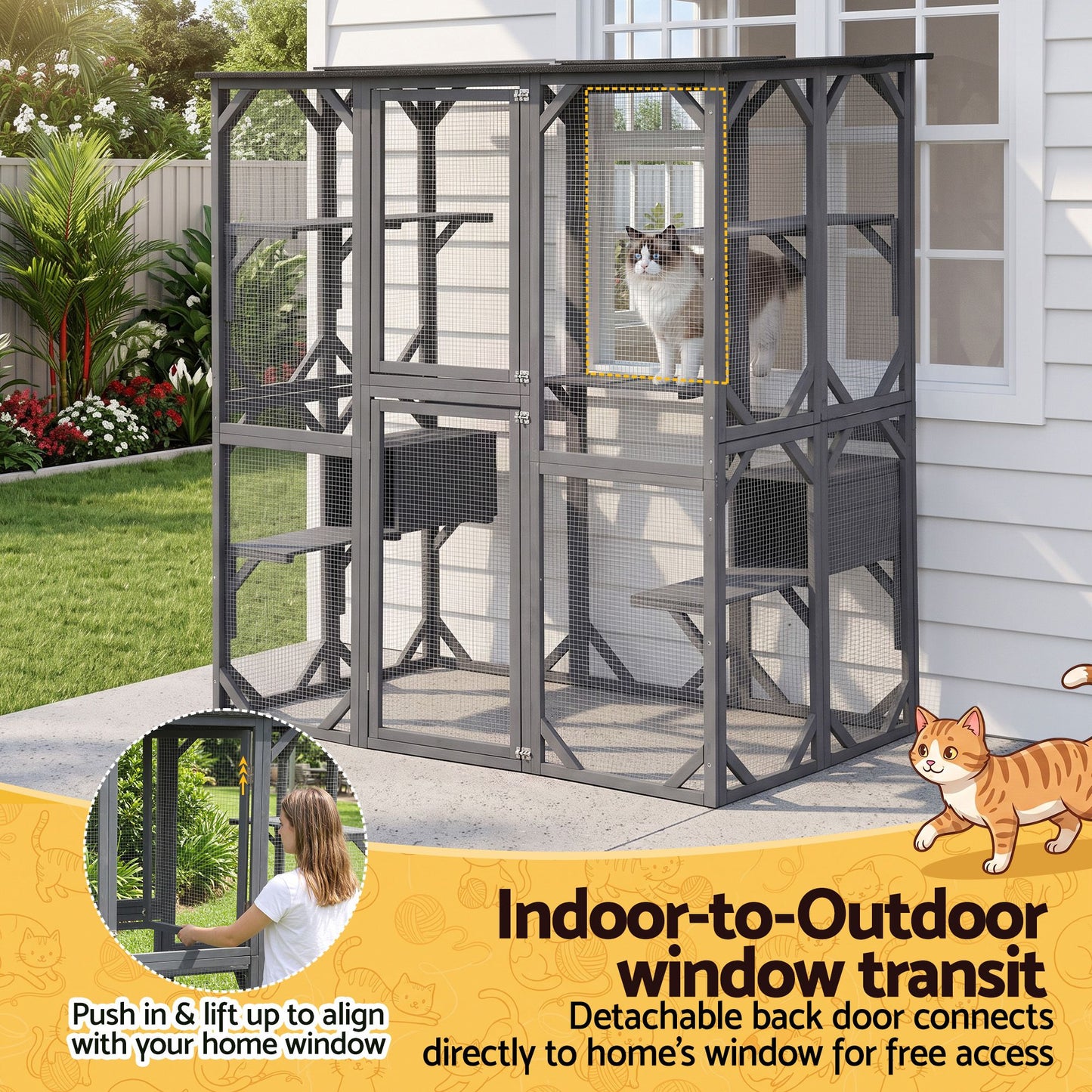 i.Pet Outdoor Cat House - 181cm