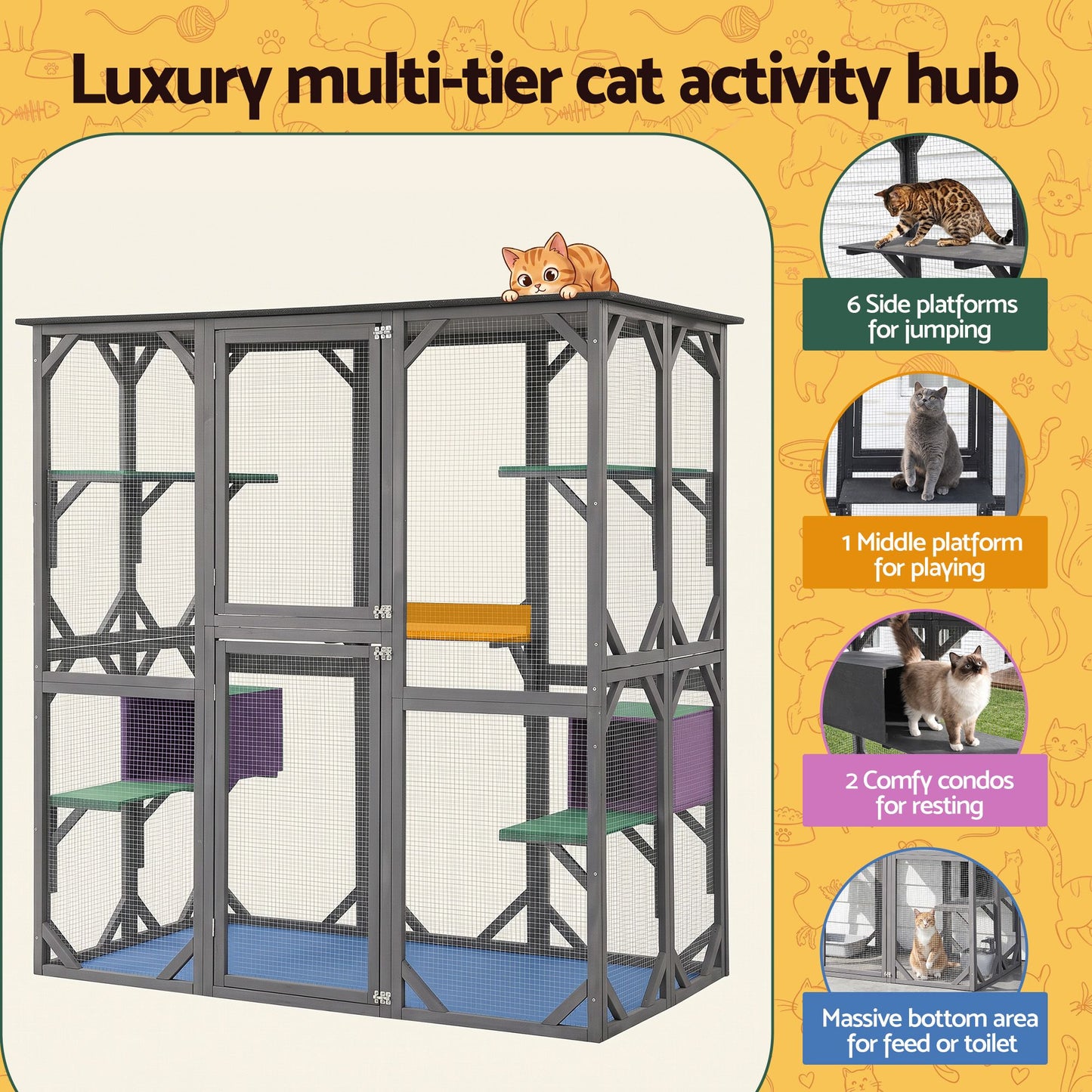 i.Pet Outdoor Cat House - 181cm