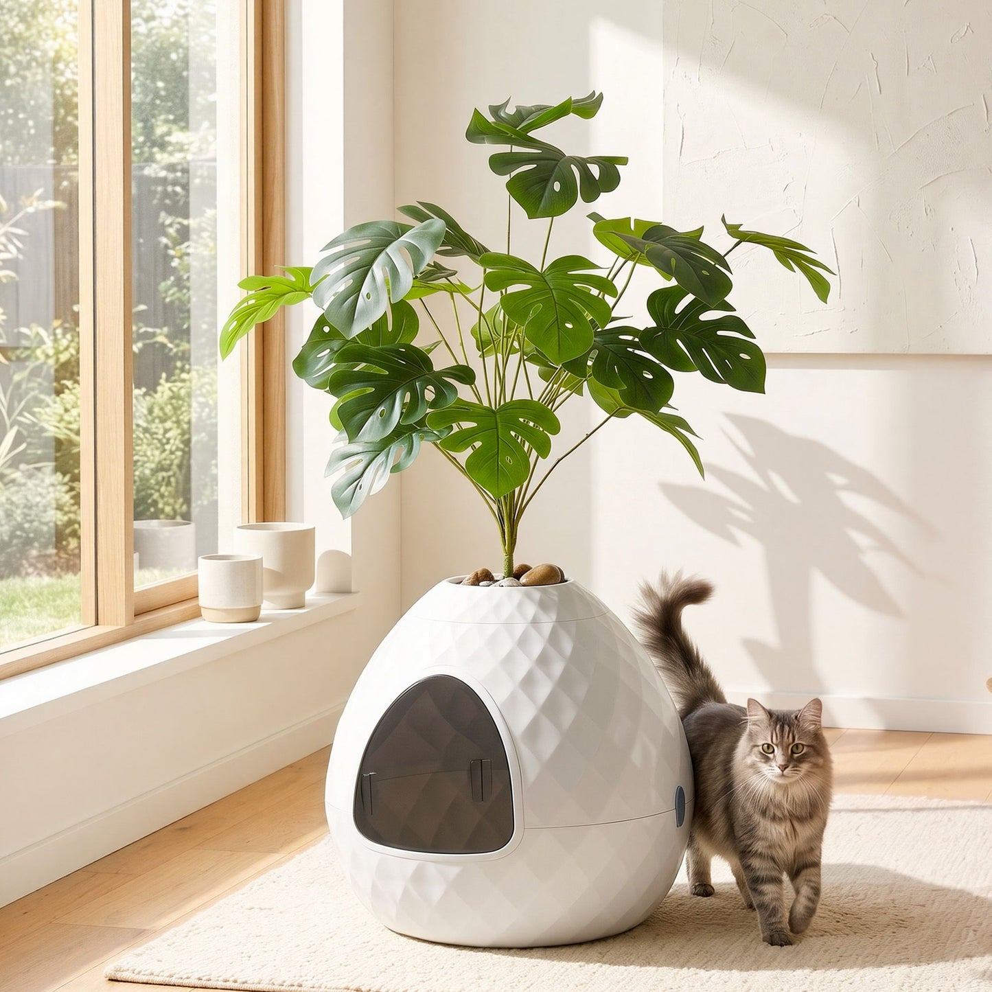 i.Pet Hidden Cat Litter Box Cabinet - White