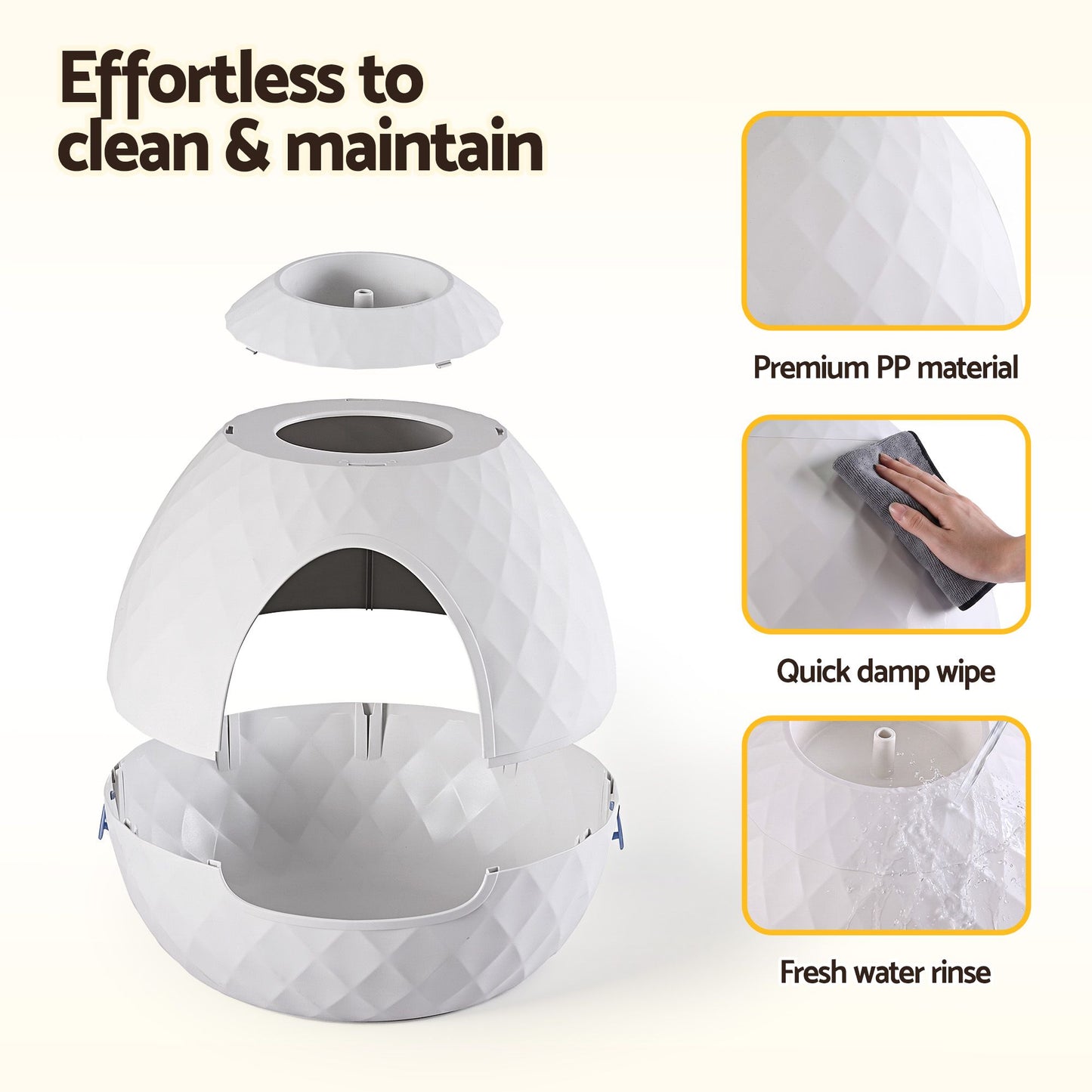 i.Pet Hidden Cat Litter Box Cabinet - White