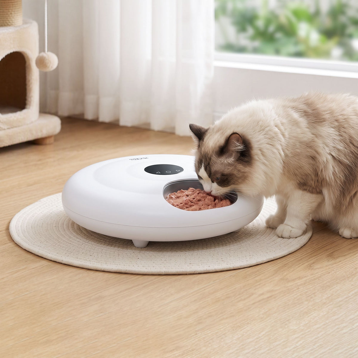 i.Pet Wi-Fi Cat Feeder 6 x 150mL Wet & Dry Food White