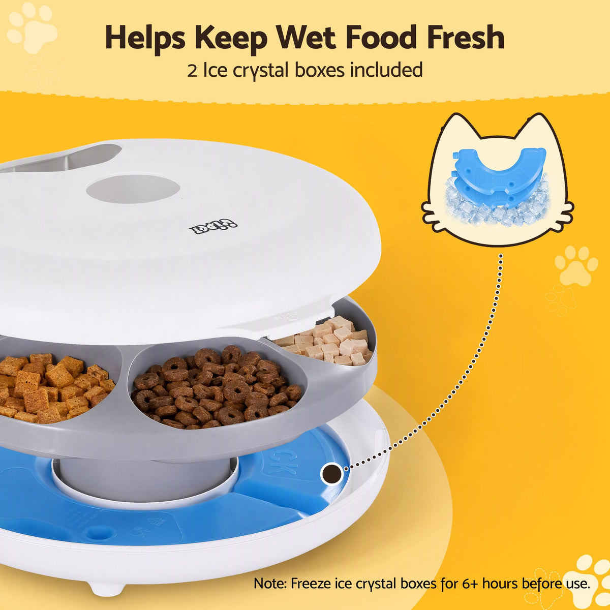 i.Pet Wi-Fi Cat Feeder 6 x 150mL Wet & Dry Food White