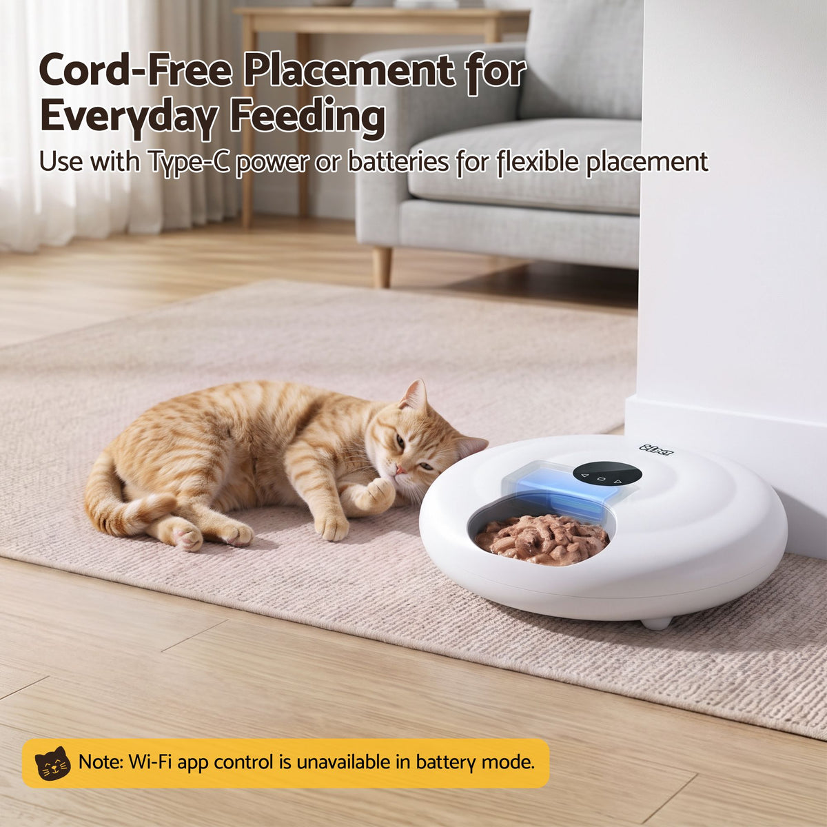 i.Pet Wi-Fi Cat Feeder 6 x 150mL Wet & Dry Food White